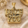 Oro Laminado Love Link Pendant, Gold Filled Style Love Design, Polished, Golden Finish, 05.179.0046