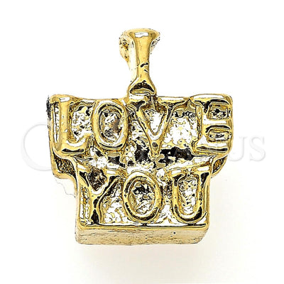 Oro Laminado Love Link Pendant, Gold Filled Style Love Design, Polished, Golden Finish, 05.179.0046 for wholesale, main product view