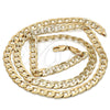 Oro Laminado Basic Necklace, Gold Filled Style Pave Cuban Design, Diamond Cutting Finish, Golden Finish, 5.223.003.28 (160 Gauge, 06 MM Thickness, 28 Inches Length)
