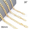 Oro Laminado Basic Necklace, Gold Filled Style Pave Cuban Design, Diamond Cutting Finish, Golden Finish, 5.223.003.28 (160 Gauge, 06 MM Thickness, 28 Inches Length)