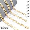 Oro Laminado Basic Necklace, Gold Filled Style Pave Cuban Design, Diamond Cutting Finish, Golden Finish, 5.223.003.28 (160 Gauge, 06 MM Thickness, 28 Inches Length)