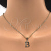 Oro Laminado Fancy Pendant, Gold Filled Style Initials Design, with White Cubic Zirconia, Polished, Golden Finish, 05.26.0013
