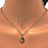 Oro Laminado Fancy Pendant, Gold Filled Style Initials Design, with White Cubic Zirconia, Polished, Golden Finish, 05.26.0027