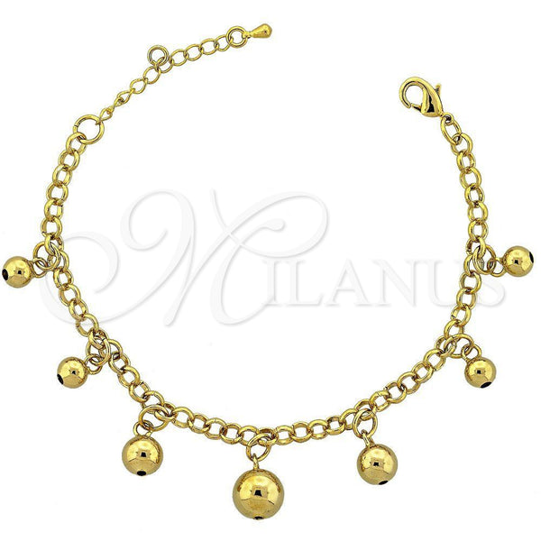 Oro Laminado Fancy Bracelet, Gold Filled Style Polished, Golden Finish, 03.118.0005 (7 Inches Length)