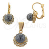 Oro Laminado Earring and Pendant Adult Set, Gold Filled Style Ball Design, with Ivory Pearl, Polished, Golden Finish, 10.150.0027