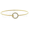 Oro Laminado Individual Bangle, Gold Filled Style with White Crystal, Polished, Golden Finish, 07.165.0004 (01 MM Thickness, Size 5 (2.50 Diameter))