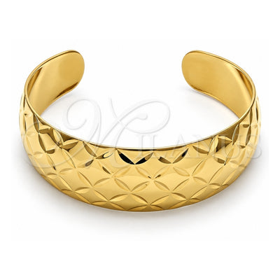 Oro Laminado Individual Bangle, Gold Filled Style Diamond Cutting Finish, Golden Finish, 07.156.0052 (25 MM Thickness, One size fits all)