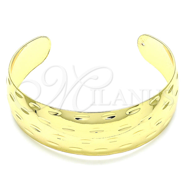 Oro Laminado Individual Bangle, Gold Filled Style Diamond Cutting Finish, Golden Finish, 07.156.0053 (25 MM Thickness, One size fits all)