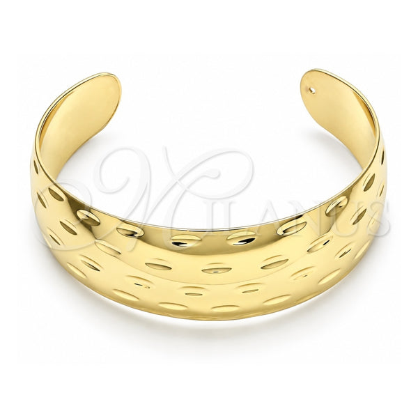 Oro Laminado Individual Bangle, Gold Filled Style Diamond Cutting Finish, Golden Finish, 07.156.0053 (25 MM Thickness, One size fits all)