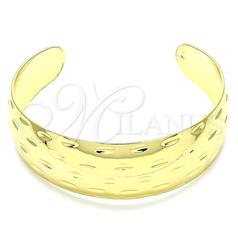 Oro Laminado Individual Bangle, Gold Filled Style Diamond Cutting Finish, Golden Finish, 07.156.0053 (25 MM Thickness, One size fits all)