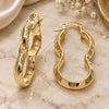 Oro Laminado Medium Hoop, Gold Filled Style Diamond Cutting Finish, Golden Finish, 5.136.043.1