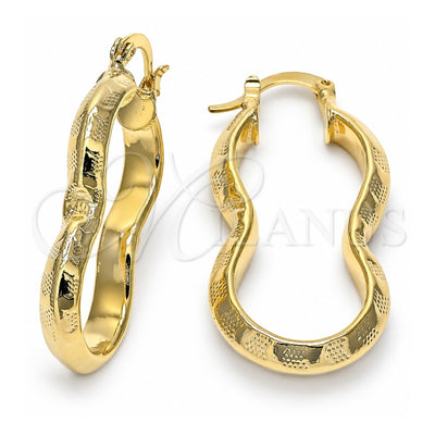 Oro Laminado Medium Hoop, Gold Filled Style Diamond Cutting Finish, Golden Finish, 5.136.043.1