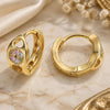 Oro Laminado Huggie Hoop, Gold Filled Style with Multicolor Micro Pave, Polished, Golden Finish, 02.122.0059