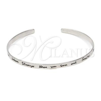 Sterling Silver Individual Bangle, Love Design, Polished, Silver Finish, 07.174.0002 (07 MM Thickness, One size for wholesale, main product view