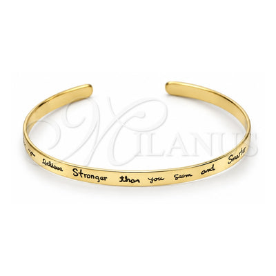 Sterling Silver Individual Bangle, Love Design, Polished, Golden Finish, 07.174.0002.1 (06 MM Thickness, One size fits all)