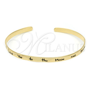 Sterling Silver Individual Bangle, Love Design, Polished, Golden Finish, 07.174.0003.1 (06 MM Thickness, One size fits all)