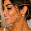 Dorado Oro Laminado Aretes, vista 2 de la galería del producto por Mayoreo, vista adicional 2 del producto
