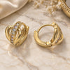 Oro Laminado Huggie Hoop, Gold Filled Style with Multicolor Micro Pave, Polished, Golden Finish, 02.122.0056