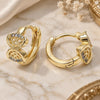 Oro Laminado Huggie Hoop, Gold Filled Style with Multicolor Micro Pave, Polished, Golden Finish, 02.122.0068