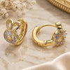 Oro Laminado Huggie Hoop, Gold Filled Style with Multicolor Cubic Zirconia, Polished, Golden Finish, 02.122.0067