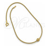 Oro Laminado Pendant Necklace, Gold Filled Style Rat Tail Design, with White Micro Pave, Polished, Golden Finish, 04.63.0002 (03 MM Thickness, 18 Inches Length)