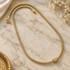 Oro Laminado Pendant Necklace, Gold Filled Style Rat Tail Design, with White Micro Pave, Polished, Golden Finish, 04.63.0003 (03 MM Thickness, 18 Inches Length)