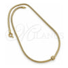 Oro Laminado Pendant Necklace, Gold Filled Style Rat Tail Design, with White Micro Pave, Polished, Golden Finish, 04.63.0004 (03 MM Thickness, 18 Inches Length)