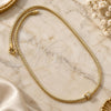 Oro Laminado Pendant Necklace, Gold Filled Style Rat Tail Design, with White Micro Pave, Polished, Golden Finish, 04.63.0008 (03 MM Thickness, 18 Inches Length)