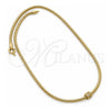 Oro Laminado Pendant Necklace, Gold Filled Style Rat Tail Design, with White Micro Pave, Polished, Golden Finish, 04.63.0008 (03 MM Thickness, 18 Inches Length)
