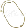 Oro Laminado Pendant Necklace, Gold Filled Style Rat Tail Design, with White Micro Pave, Polished, Golden Finish, 04.63.0009 (03 MM Thickness, 18 Inches Length)