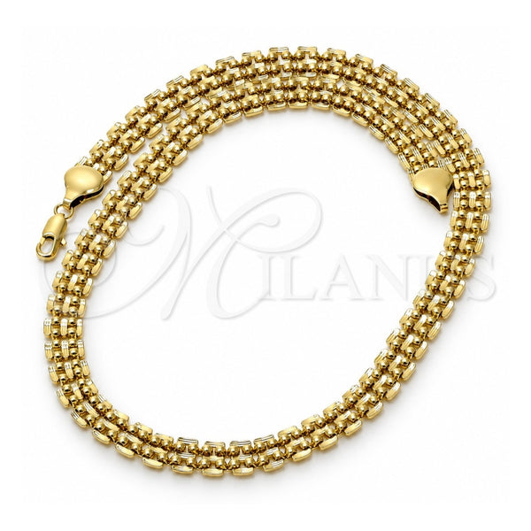 Oro Laminado Basic Necklace, Gold Filled Style Polished, Golden Finish, 5.221.002.1.20 (09 MM Thickness, 20 Inches Length)