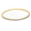 Oro Laminado Individual Bangle, Gold Filled Style with White Cubic Zirconia, Polished, Golden Finish, 07.97.0049 (03 MM Thickness, Size 5 (2.50 Diameter))
