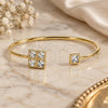 Oro Laminado Individual Bangle, Gold Filled Style with White Cubic Zirconia, Polished, Golden Finish, 07.97.0052 (02 MM Thickness, One size fits all)
