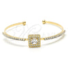 Oro Laminado Individual Bangle, Gold Filled Style with White Micro Pave and White Cubic Zirconia, Polished, Golden Finish, 07.97.0057 (03 MM Thickness, One size fits all)