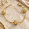 Oro Laminado Fancy Bracelet, Gold Filled Style Ball Design, Brushed Finish, Golden Finish, 03.63.1173.07 (7 Inches Length)