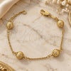 Oro Laminado Fancy Bracelet, Gold Filled Style Ball and Rolo Design, Matte Finish, Golden Finish, 03.63.1262.07 (7 Inches Length)