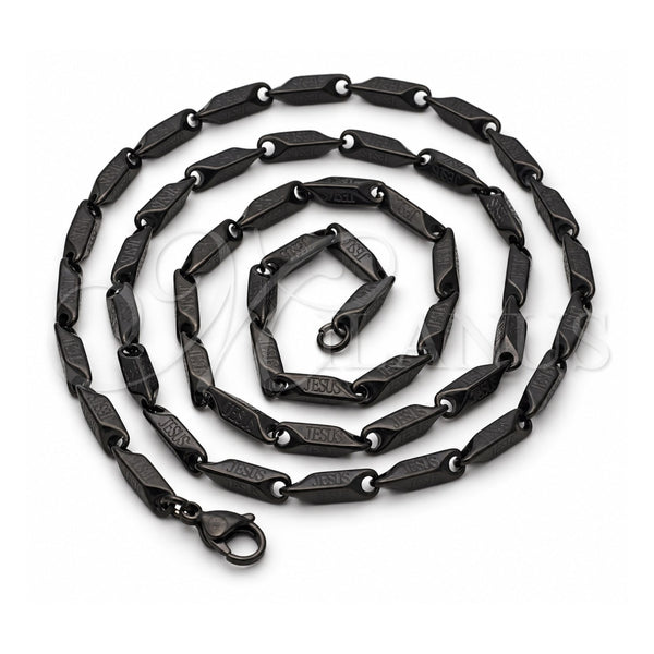 Stainless Steel Basic Necklace, Diamond Cutting Finish, Two Tone, 04.113.0063.30 (30 Inches Length)