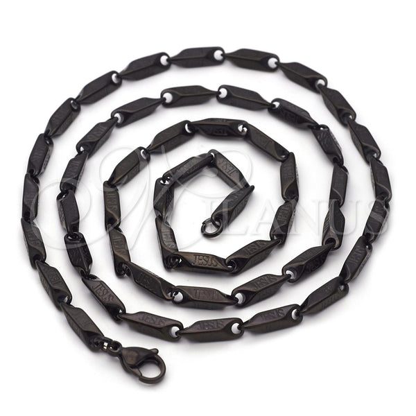 Stainless Steel Basic Necklace, Diamond Cutting Finish, Two Tone, 04.113.0067.30 (30 Inches Length)
