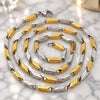 Stainless Steel Basic Necklace, Diamond Cutting Finish, Two Tone, 04.113.0064.30 (30 Inches Length)