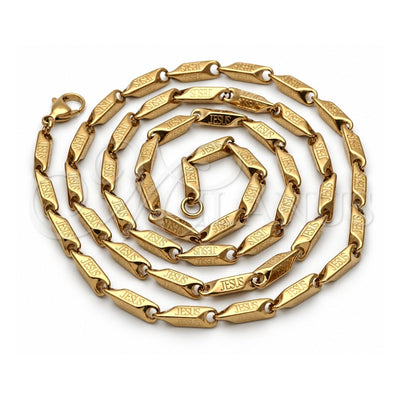 Stainless Steel Basic Necklace, Diamond Cutting Finish, Two Tone, 04.113.0066.30 (30 Inches Length)