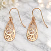 Sterling Silver Dangle Earring, Polished, Rose Gold Finish, 02.174.0038.1
