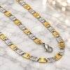 Stainless Steel Necklace and Bracelet, Mariner Design, Polished, Two Tone, 04.113.0049.24
