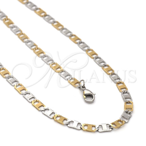 Stainless Steel Necklace and Bracelet, Mariner Design, Two Tone, 04.113.0051.24