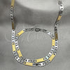 Stainless Steel Necklace and Bracelet, Mariner Design, Polished, Two Tone, 04.113.0053.24