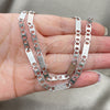 Stainless Steel Necklace and Bracelet, Mariner Design, Diamond Cutting Finish, Steel Finish, 04.113.0048.24