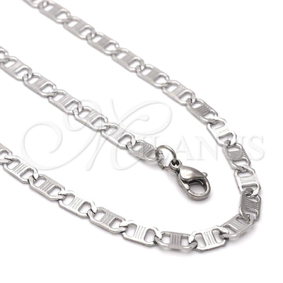 Stainless Steel Necklace and Bracelet, Mariner Design, Polished, Steel Finish, 04.113.0050.24 for wholesale, main product view