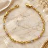 Oro Laminado Fancy Bracelet, Gold Filled Style with Multicolor Cubic Zirconia, Polished, Golden Finish, 03.60.0017 (7 Inches Length)