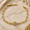 Oro Laminado Fancy Bracelet, Gold Filled Style with Multicolor Cubic Zirconia, Polished, Golden Finish, 03.60.0014 (7 Inches Length)