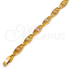Oro Laminado Fancy Bracelet, Gold Filled Style Heart Design, with Multicolor Cubic Zirconia, Diamond Cutting Finish, Golden Finish, 03.60.0033.08 (06 MM Thickness, 8 Inches Length)