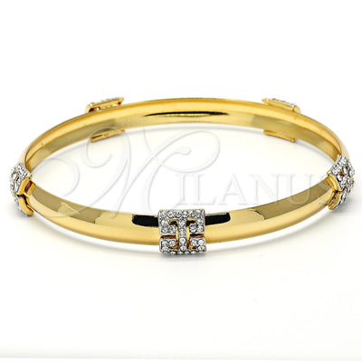 Oro Laminado Individual Bangle, Gold Filled Style with White Crystal, Polished, Golden Finish, 07.59.0036 (09 for wholesale, main product view